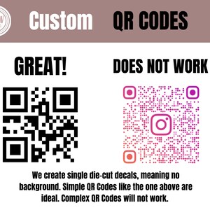 Custom QR Code Vinyl Decal Storefront Decal Menu QR Code Decal Business ...