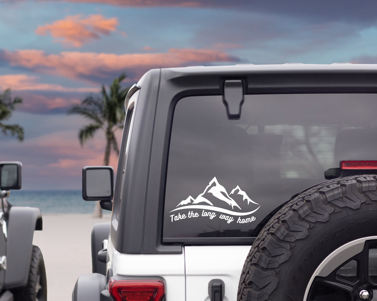 Multiple Decals Take the Long Way Home Decal | Explore Decal | Mountain Range Sticker ...