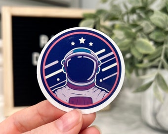 Astronaut Sticker | Space Sticker | Round Sticker | Spaceman Sticker | Die-Cut Stickers | Car Sticker | Journal Sticker | Planner Sticker