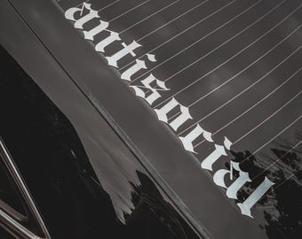 Antisocial Car Decal Window Banner | JDM Car Decals | Gothic Font Car Sticker | Cool Car Accessories | Edgy Car Decals