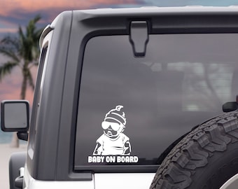 "Baby On Board" Car Window Stickers - 2 Pack, Removable Decal For Safety (Pink) - Funny Carlos From Hangover Design - View #2