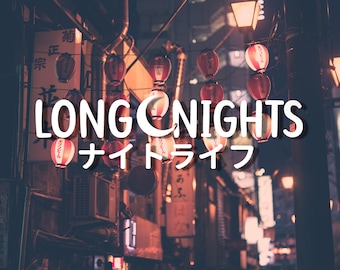 Long Nights Vinyl Decal | Kanji Decal | Japanese Kanji Sticker | JDM Stickers | JDM Bumper Stickers | Holographic Sticker | Car Decal