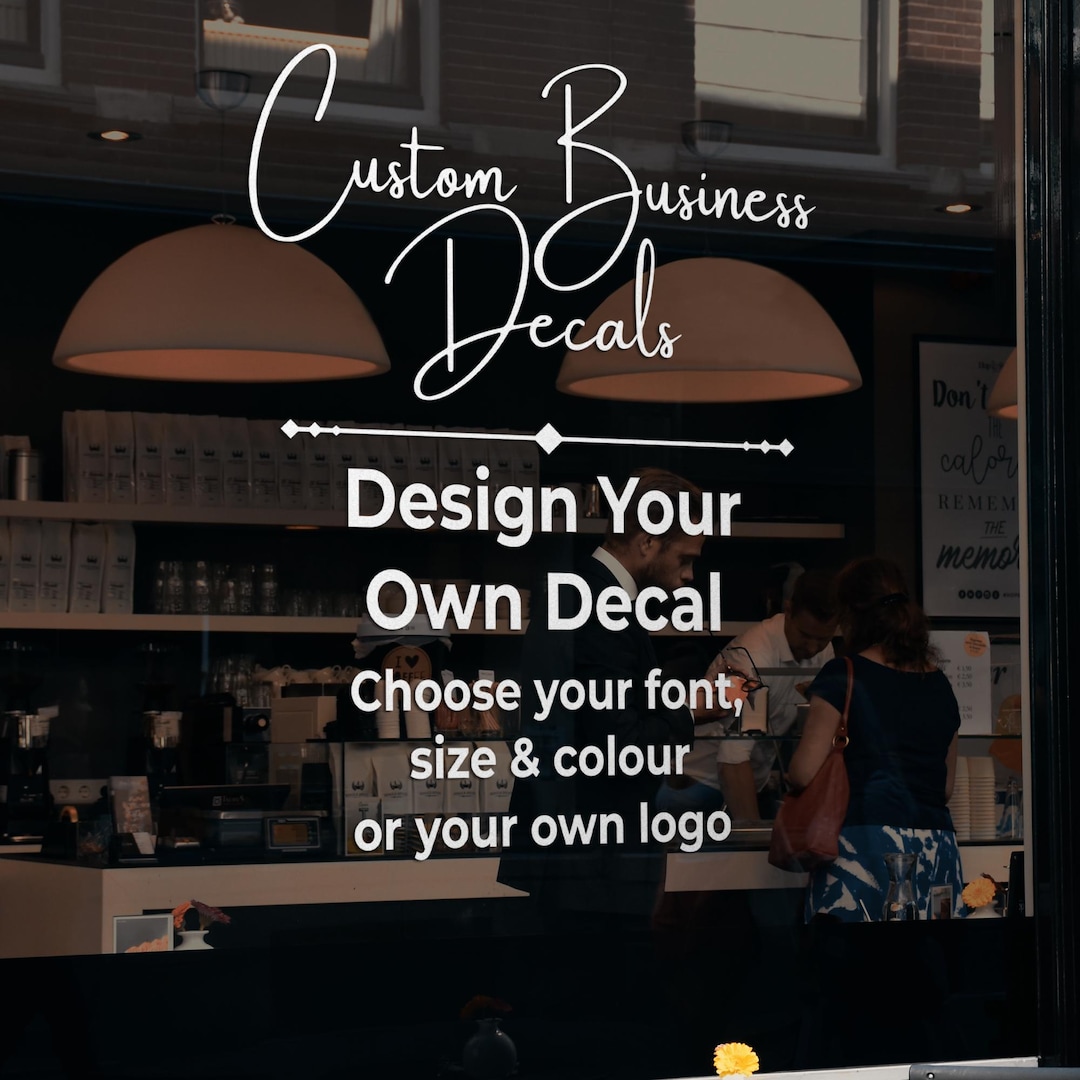 Custom Business Window Decal – Vinyl Lettering, Logo Sticker for Shop ...