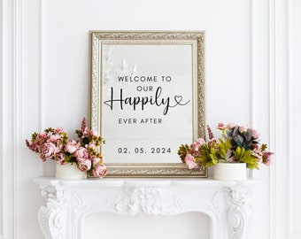 Custom Wedding Welcome Mirror Decal | Personalized Wedding Sticker | Wedding Reception Sign | Custom Vinyl Decal for Mirrors | Wedding Decor