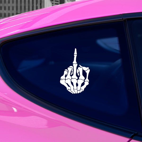 Skeleton hand middle finger decal - Etsy México