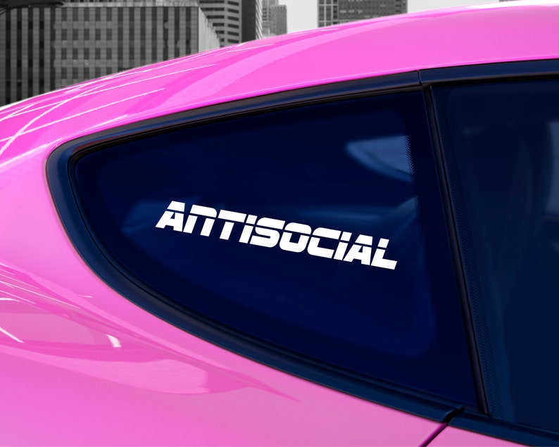 Antisocial Car Decal | JDM Car Decal | Antisocial Club Decal | Antisocial Sticker | Antisocial Decal | Car Bumper Sticker | Car Window Decal image 2