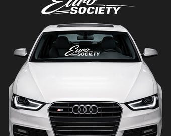 Euro Society Windshield Banner Decal, Tuner Car Vinyl Sticker