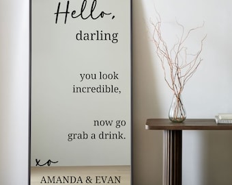 Custom Wedding Welcome Mirror Decal | Personalized Wedding Sticker | Wedding Reception Sign | Custom Vinyl Decal for Mirrors | Wedding Decor