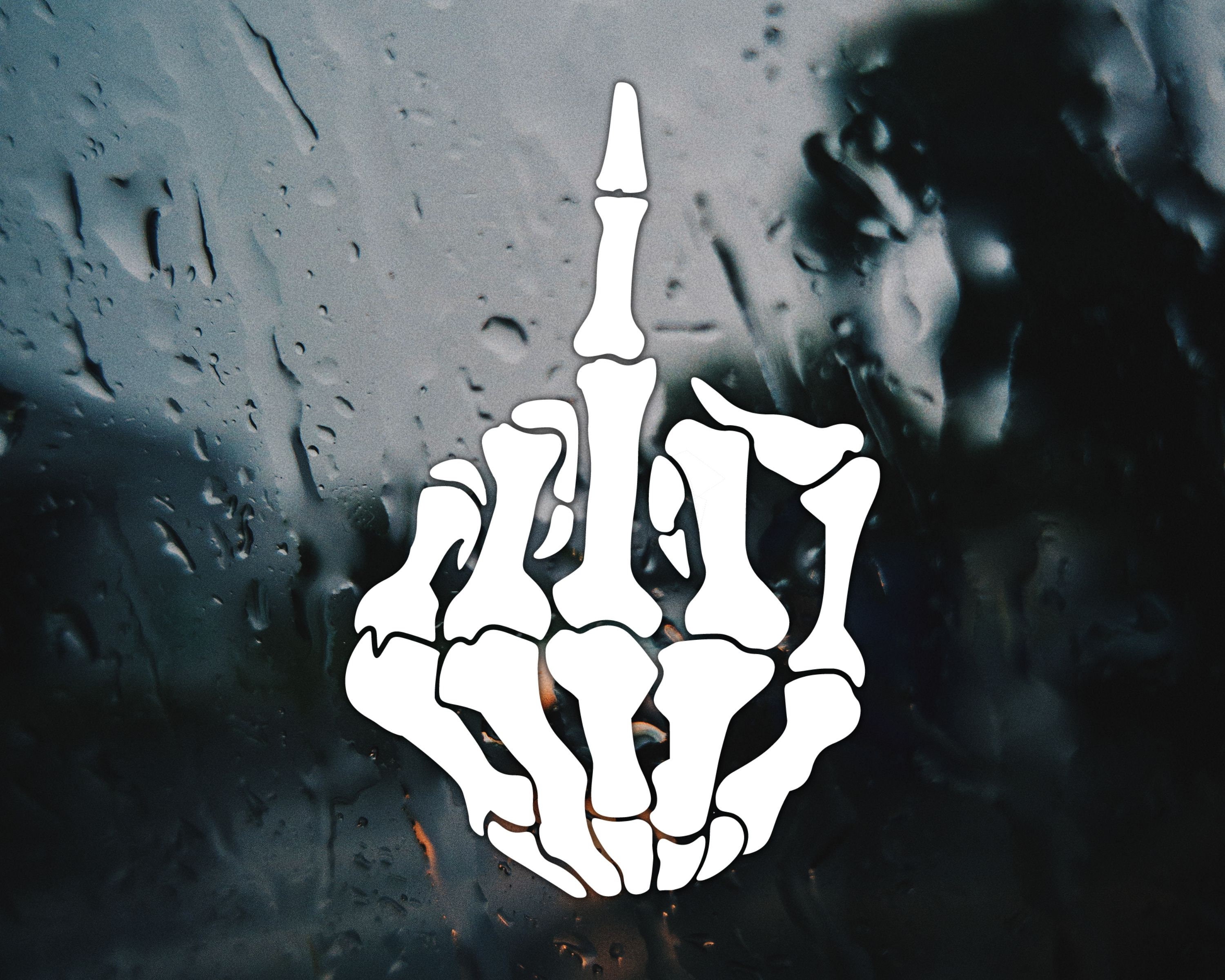Skeleton Middle Finger Sticker Skeleton Middle Finger Vinyl Car Decal | Skeleton Finger Sticker | Flip ...