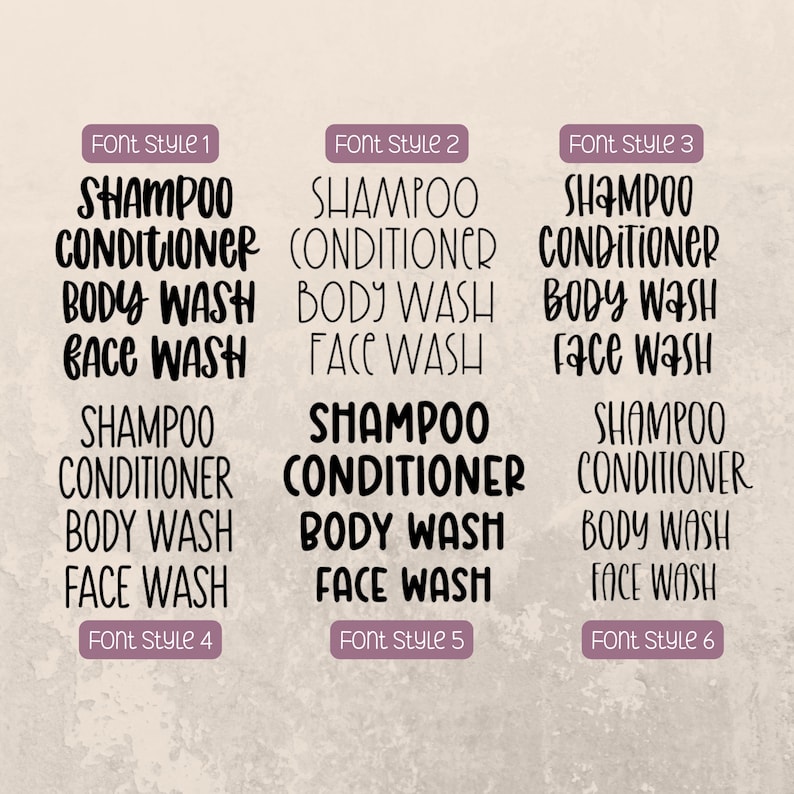 Shampoo, Conditioner, Body Wash, Face Wash Decals | Stickers for ...