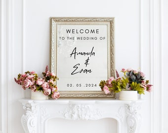 Custom Wedding Welcome Mirror Decal | Personalized Wedding Sticker | Wedding Reception Sign | Custom Vinyl Decal for Mirrors | Wedding Decor