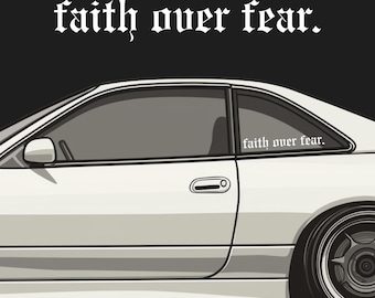 Faith Over Fear Vinyl Car Decal - Motivational Faith Sticker - JDM Decals