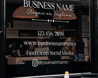 Customizable Window Decal - Your Business Name or Logo Storefront Vinyl Sticker - Window Door Lettering