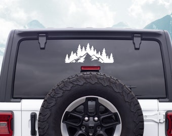 Sticker chaîne de montagnes | Autocollant de chaîne de montagnes | Sticker silhouette forêt | Sticker aventure | Explorez l'autocollant | Autocollant de montagne | Décalque de voiture
