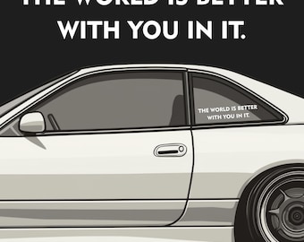 The World Is Better With You In It - Positive Affirmation Car Decal | Mental Health Reminder | Gift for Friend | Self Love Quote