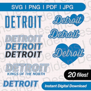 Detroit SVG png jpg bundel, Detroit-bestanden voor de Cricut, Detroit Football digitale bestanden, Detroit Football ontwerpen, Detroit Football SVG Cricut