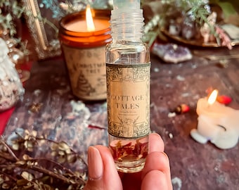Aceite perfumado roll-on de lavanda y manzana / Perfume totalmente natural Cottage Tales / Colonia artesanal
