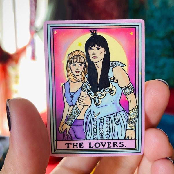 Sapphic Xena and Gabrielle "The Lovers" Water Bottle Sticker