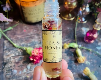 Aceite perfumado roll-on de té y miel / perfume totalmente natural / colonia artesanal