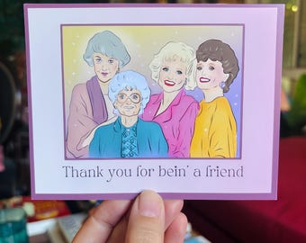Golden Girls Thank You Card, Friendship Card