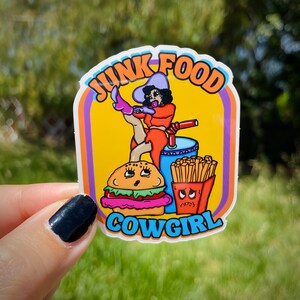 Junkfood Cowgirl Water Bottle Sticker