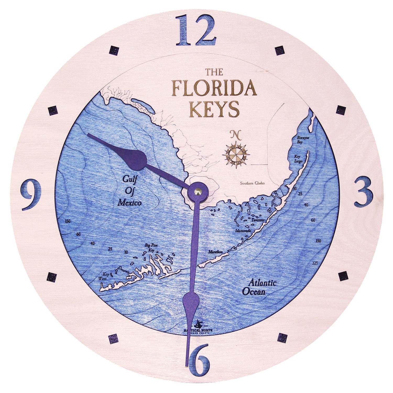 Florida Keys 12 Nautical Chart Clocks Etsy
