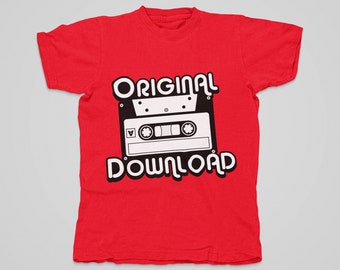 Originele Download Cassette Tee Shirt | 80's Retro T-Shirt | Vintage 80's Shirt