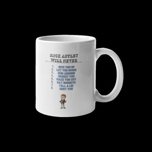 11oz 80&#39;s Retro Coffee Mug | Rick Roll Retro Cup | Vintage 80&#39;s Never Gonna Give You Up Coffee Tea Mug