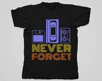 Vergeet nooit 80's T-shirt | VHS Tape Cassette Tape Walkman Retro Shirt | Grappig TV 80's Shirt