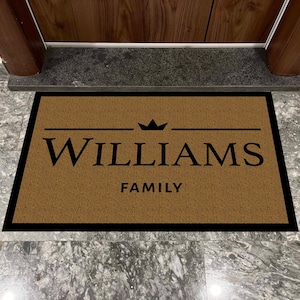 Straw-Black. Personalized Family Name Doormat. First letter Doormat. Welcome Doormat. Durable and Elegant. The best gift! Housewarming gift.