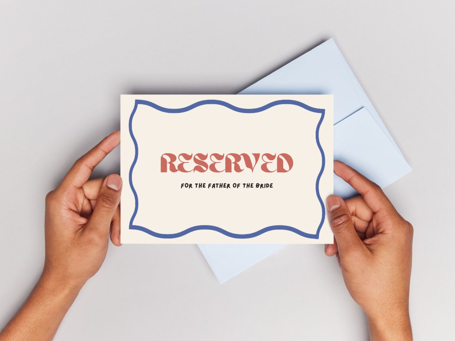 6 X Reserved Wedding Seating Signs Ceremony Reserved Sign, Wavy ...
