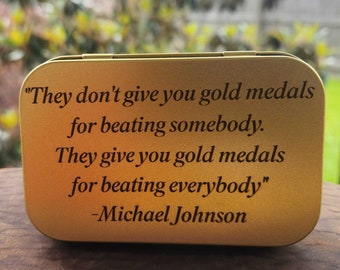 Gravure sur étain en métal imprimée personnalisée | Couleur or | Ajouter un message spécial