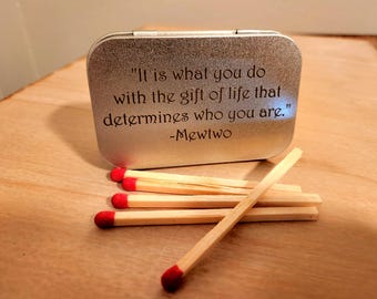 Boîte d'allumettes gravée personnalisée | Papier de marquage réutilisable en bas | Comprend env. 30 matchs