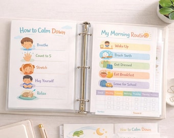 ADHD Visual Routine Pack, Beruhigungs-Werkzeuge, Verhaltens-Unterstützung (PDF Download)