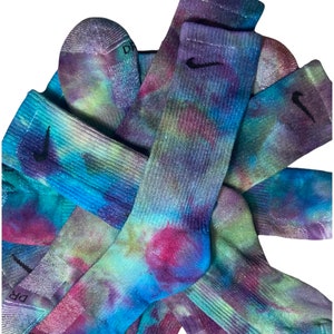 Sea green, blue, purple Unisex ice dye socks