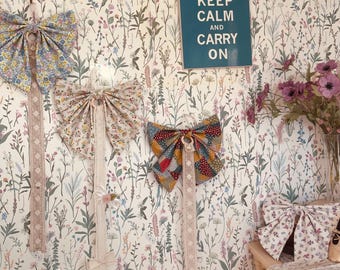 Liberty Fabric Big Bow Hair Accessories Organizer: Hanging Hairbow Holder , handmade, quilting