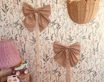 Liberty Fabric Big Bow Hair Accessories Organizer: Hanging Hairbow Holder , handmade, quilting