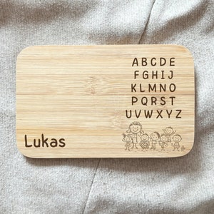 Enrollment, school child 2023, alphabet, ABC, cutting board, personalised, birthday gift, breakfast boards, wooden boards
