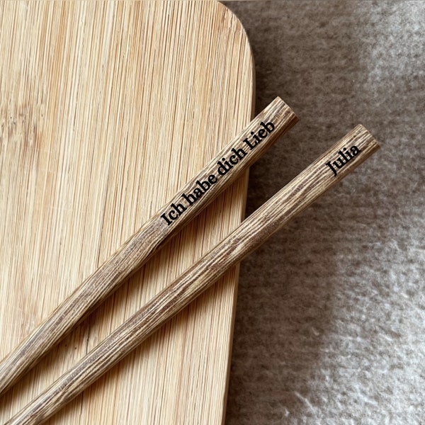 Personalized Chopsticks set engrave your own text Personalized - Anniversary Chopstick Name Graduation Gift Wooden Gift Sushi Noodle