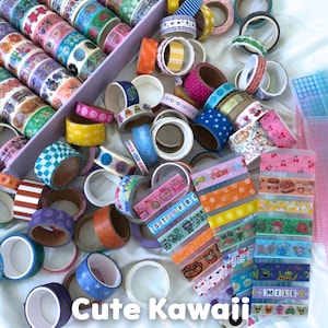 Washi Tape Samples | Cute Kawaii, Vintage, Coquette Sampler Card for Journaling and Planner Accessories Cute Kawaii