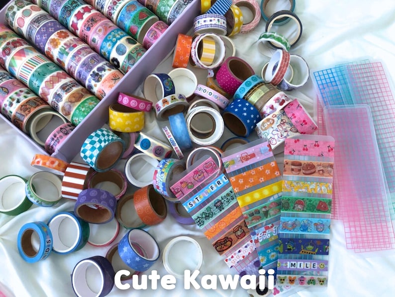 Washi Tape Samples | Cute Kawaii, Vintage, Coquette Sampler Card for Journaling and Planner Accessories Cute Kawaii
