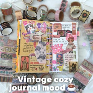 Washi Tape Samples | Cute Kawaii, Vintage, Coquette Sampler Card for Journaling and Planner Accessories image 11