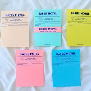 Bates Motel | Vintage Memo Sheets | Retro Aesthetic Note pad | Neon Pastel Ephemera Memo pad Pack