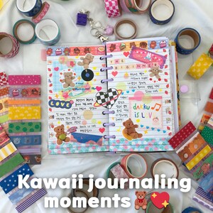 Washi Tape Samples | Cute Kawaii, Vintage, Coquette Sampler Card for Journaling and Planner Accessories image 10
