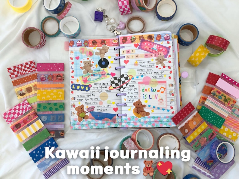 Washi Tape Samples | Cute Kawaii, Vintage, Coquette Sampler Card for Journaling and Planner Accessories image 10