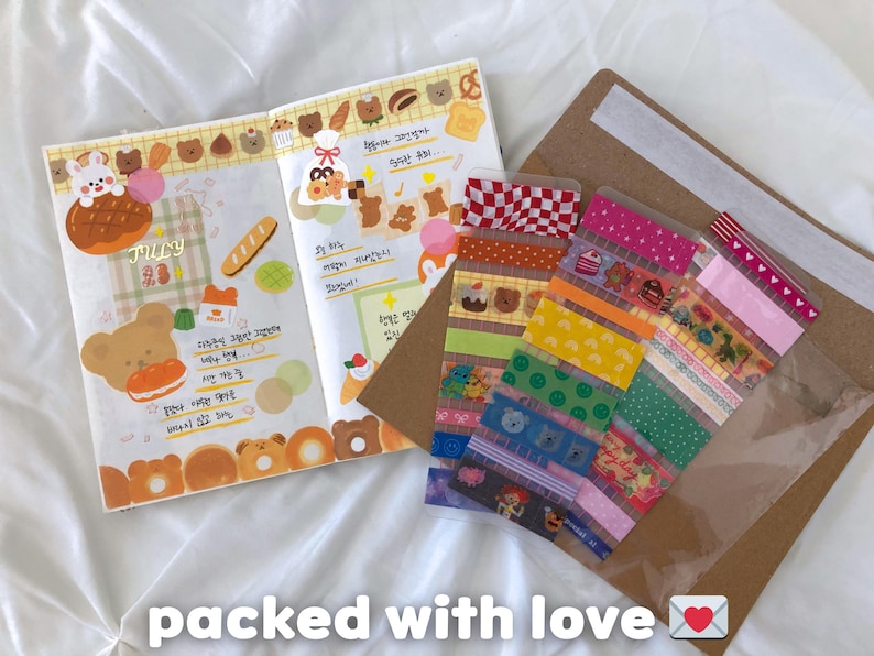 Washi Tape Samples | Cute Kawaii, Vintage, Coquette Sampler Card for Journaling and Planner Accessories image 9