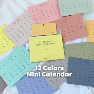 2026 2027 Mini Desk Calendar | 12 Colors Custom Dated Pastel Cardstock | Minimalist Planner & Stationery Gift