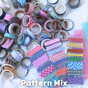 Washi Tape Samples | Cute Kawaii, Vintage, Coquette Sampler Card for Journaling and Planner Accessories Pattern Mix