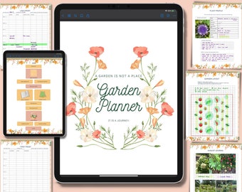 Gemüse- und Blumengartenplaner - Digitaler Gartenplaner Goodnotes - Pflanzplaner - Erntearbeitsblatt - Seed Tracker