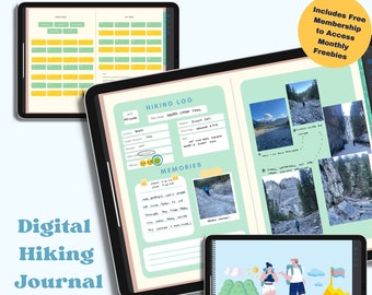 Digital Hiking Journal - Instant Download - 52 Hike Challenge - Hike Log - Trekking Journal - Outdoor Lover